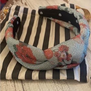 Lele Sadoughi Shimmer Silvery Blue Floral Headband hatd to find